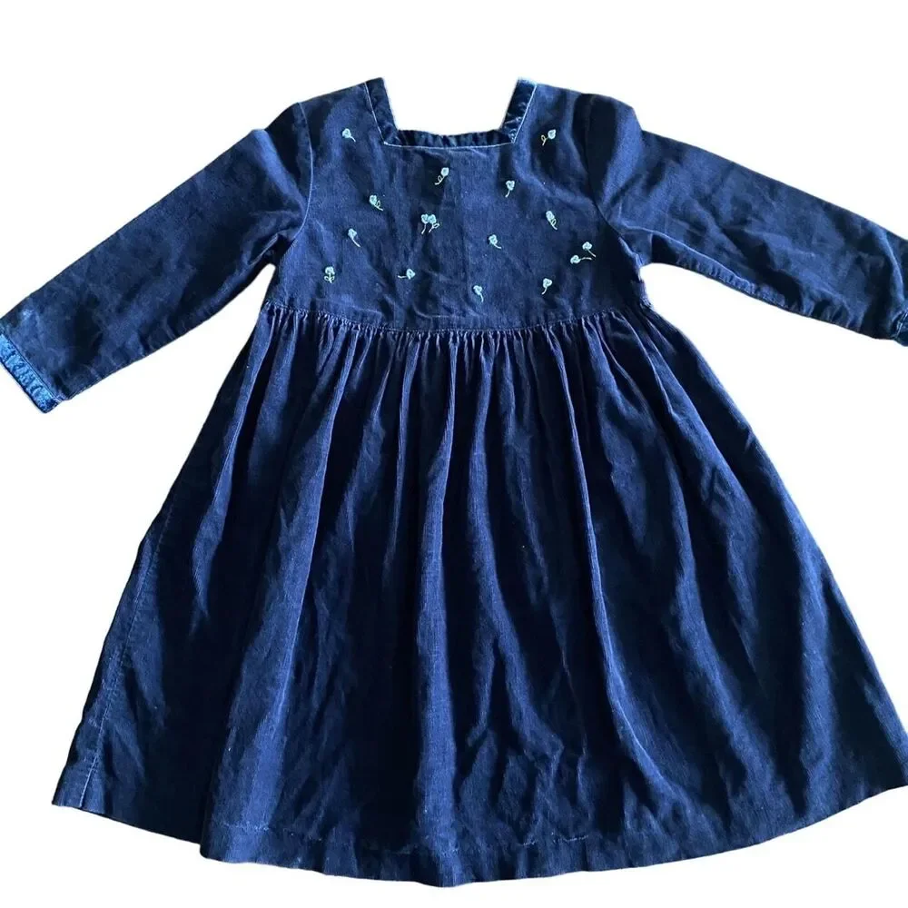 Talbots Navy Blue Corduroy Dress Girls' 3